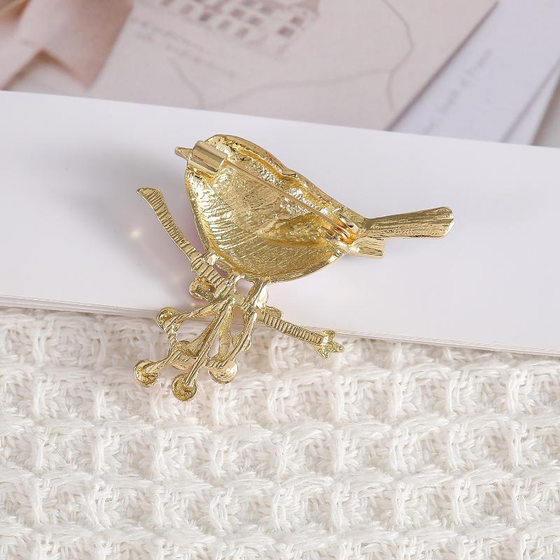 1Pcs Unisex Animal Pins Luxury Enamel Branch Bird Brooches For Women Casual Party Jewelry Accessories Gifts Decoration