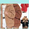 Luxuriöse Damen Dicke Warme Fleecejacke Mantel mit Weichem Flauschigem Kunstfell