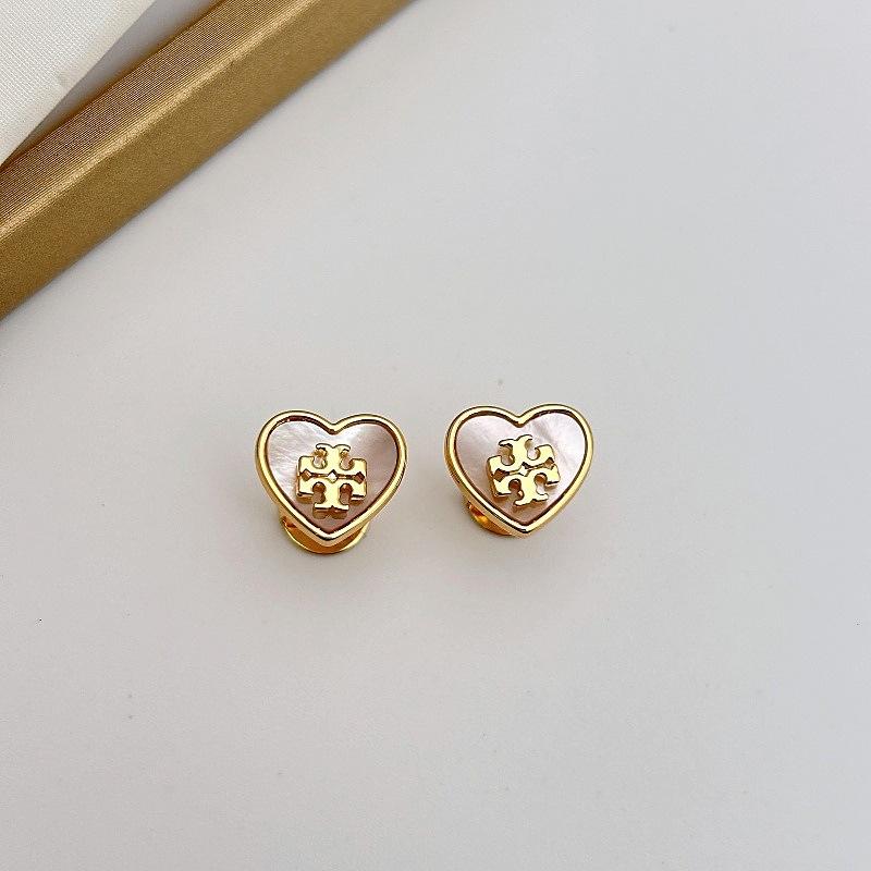 Love Letter Inlaid Fritillary Stud Earrings Light Luxury Fashion Elegance Classic Necklace Commuter Versatile Temperament Earrings