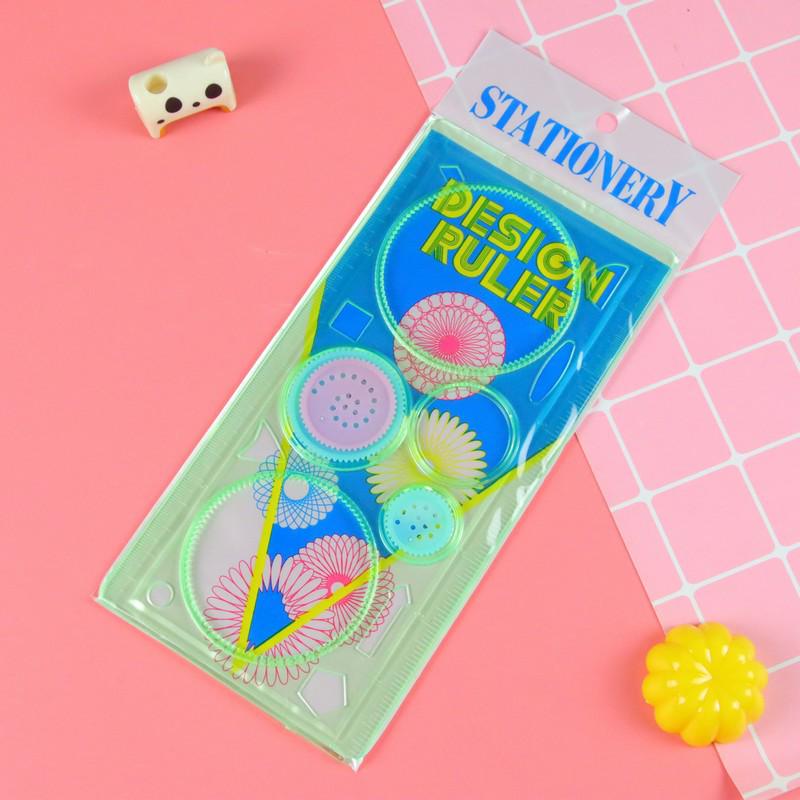 Creative Kaleidoscope Ruler Set: Versatile Drawing Board for Children and Students