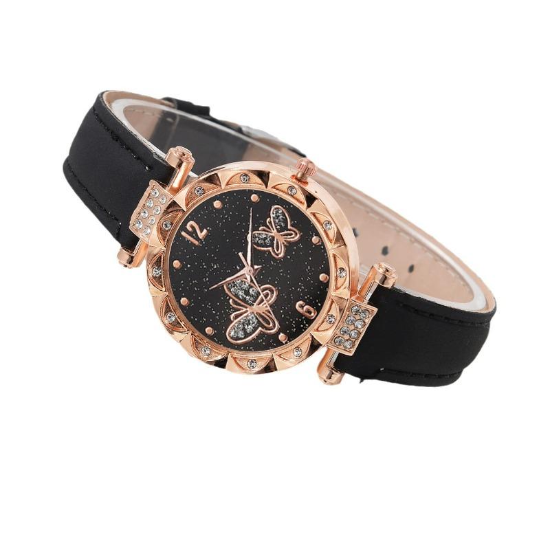 Ladies Watch, Butterfly Face Bracelet Necklace Set, Trendy Ladies English Watch Women's Watch