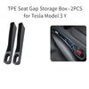 2PCS Seat Gap Storage Box for Tesla Model 3/Y Seat Gap Filler Organizer Crevice Organizer Filler Pocket for Wallet Keys Card