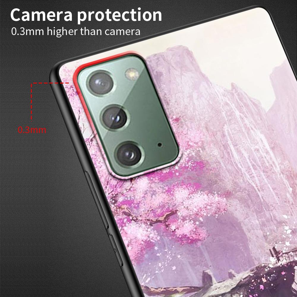 Anime Plum Cherry Blossom Girl Case for Samsung Galaxy Note 20 Ultra 10 Lite 9 8 A12 A52 A51 S20 FE Black Soft Phone Coque