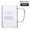 Letter Transparent Glass Cup Creative Coffee Tea Drinks Dessert Breakfast Milk Cup Glass Mugs Handle Drinkware Couple Gifts