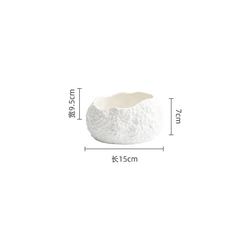Irregular Rock Texture Ceramic Bowl Dessert Bowl Thick Soup Bowls Steamed Egg Bowls Molecular Cuisine Specialty Tableware