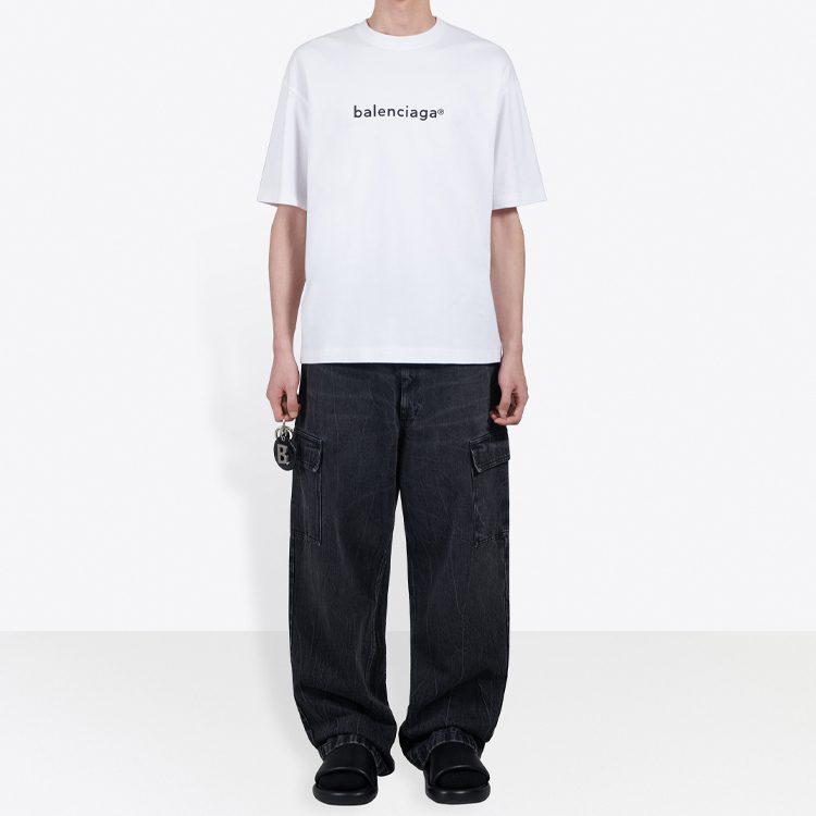 Balenciaga Mens New Copyright Medium Fit T Shirt 612966TIV549040