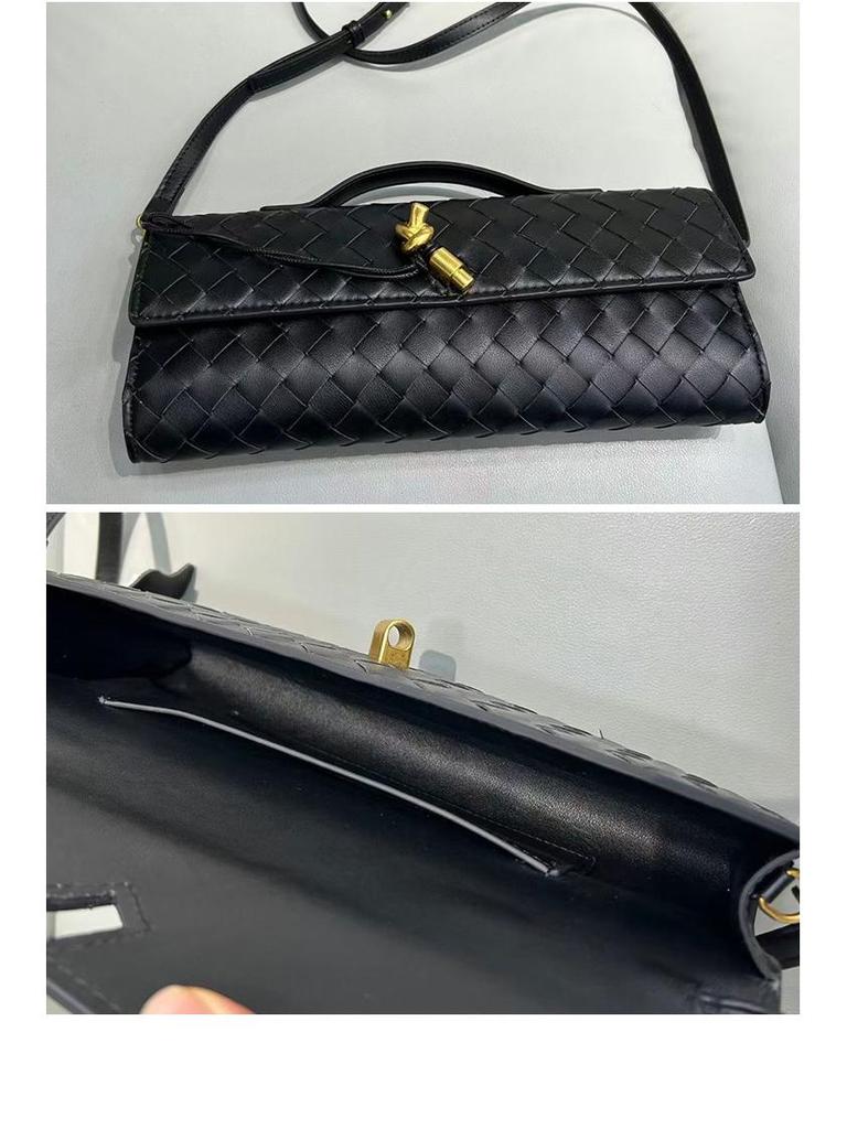 Sac à bandoulière de soirée élégant en cuir de vache tressé 2024