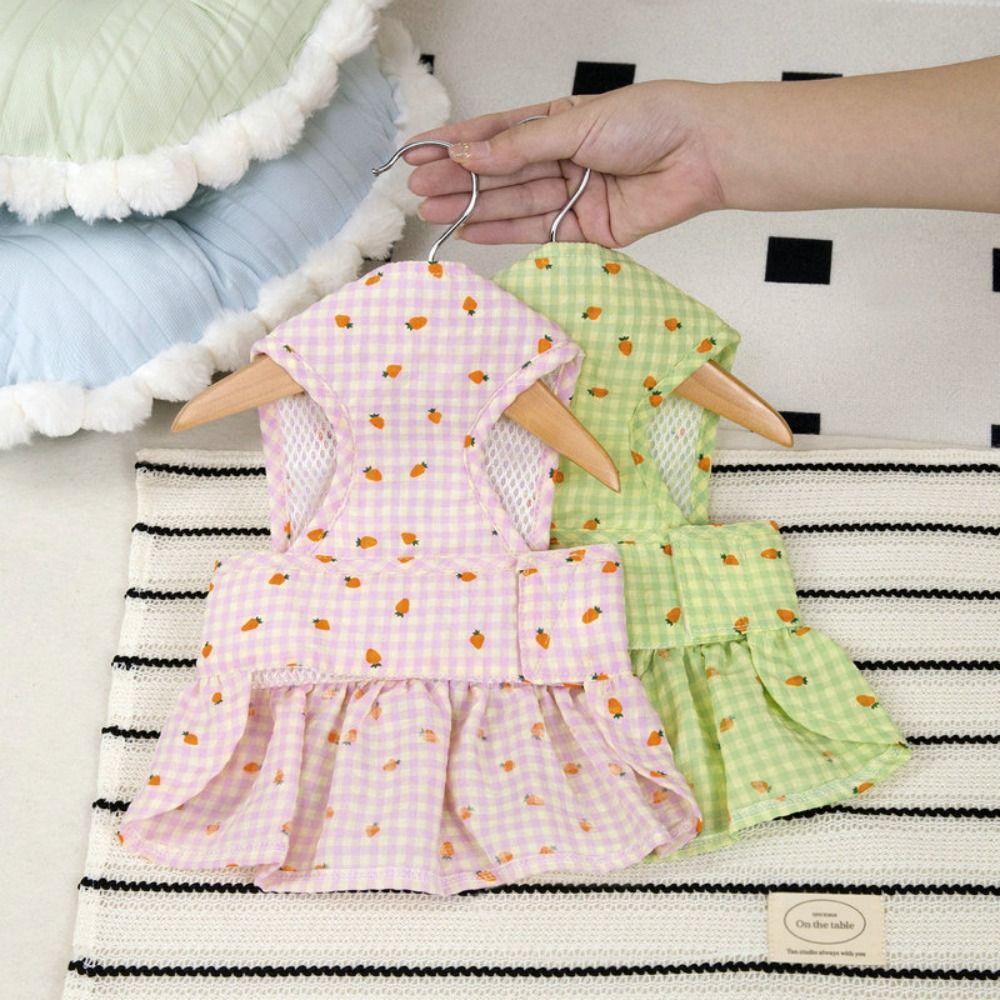 Skin-friendly Dog Summer Dress Breathable Pet Dress Pet Clothes Puppy Skirt  For Small Medium Dogs