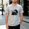 Vintage Rock Drummer Drum Kit Silhouette Graphic T Shirt Unisex Unisex Cotton Crewneck Musician Band Tee Summer Casual Streetwear