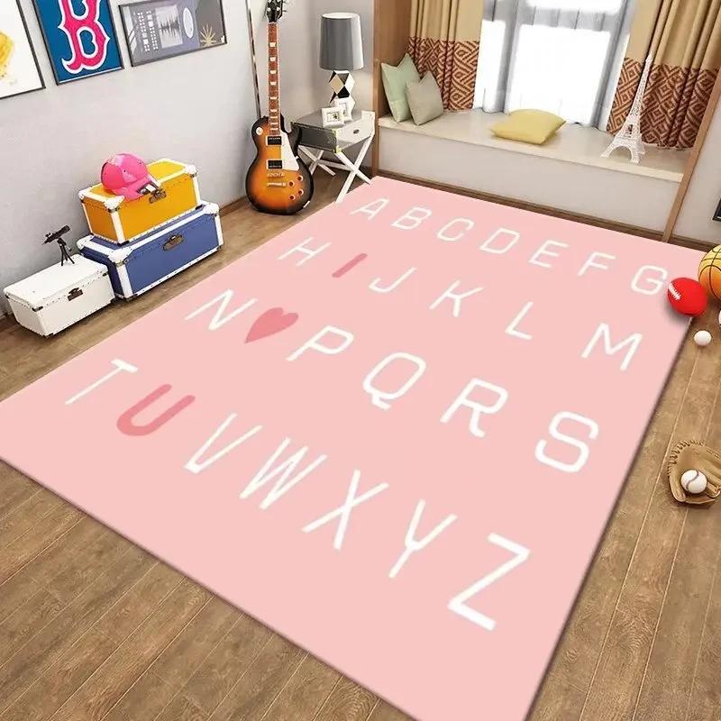 Cartoon Alphabet Carpet Carpets for Living Room Bedroom Washable Floor Mat Large Area Rugs Children's Room Decor Anti-slip Rug
