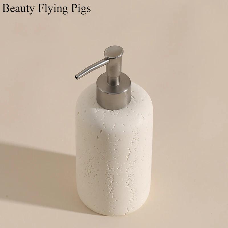 1pc Natural Stone Shower Gel Distribution Bottle, Household Storage Bottle, Bathroom Decoration, Liquid Distribution Bottle
