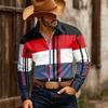 2026 neues Herrenhemd Retro Western Denim Hemd kontrastierendes Karomuster Langarm Freizeit-Oberteil personalisierter Trend Freizeit-Oberteil XS-6XL