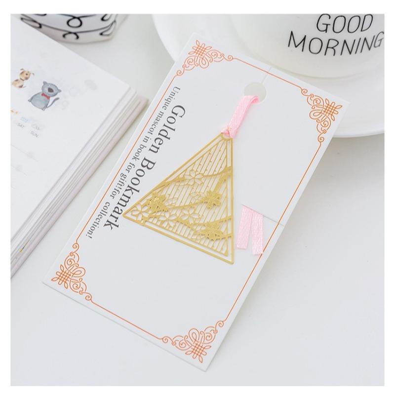 1Pc Golden Retro Art Metal Plant Vein Bookmark with Tassel Reading Book Accessories Index Tab Fringe Gift for Teachers Students