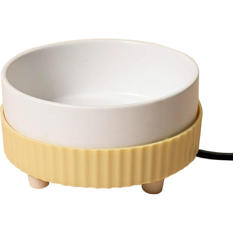 Yellow Thermal Dog Bowl - 350ML Heated Water Bowl for Dogs & Cats, Keeps Drinkable Water Warm In Winter