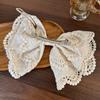 White Lace Embroidered Bow Hairpins Fashion Large HairClips for Women Girls Sweet Temperament Barrettes Female Party Headdress