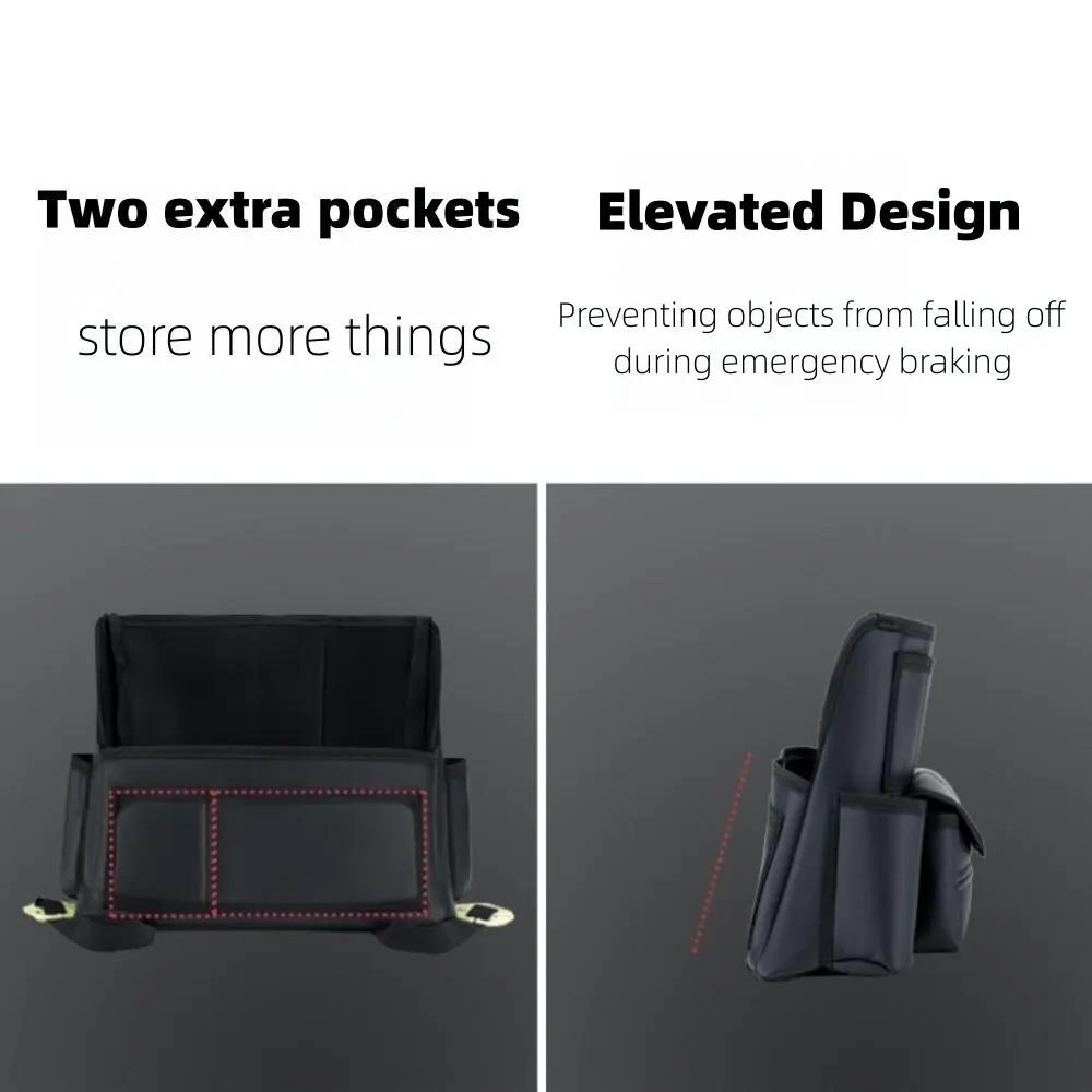 KJOY Luxury Car Seat Middle Hanger Storage Bag with Handbag Holder Tissue & Water Cup Pockets Auto Organizer for Vehicle Seats