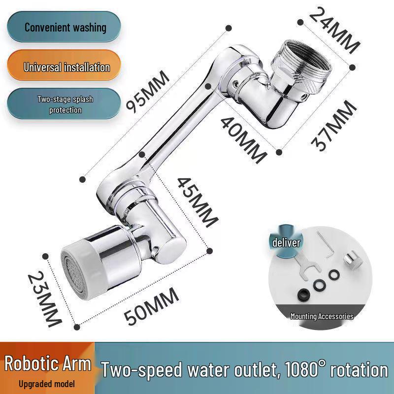 

Универсальный удлинитель для смесителя с вращением на 1080° и брызгозащищенным аэратором