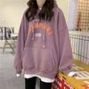 Hooded Sweater Women's Tide 2025 Autumn New Korean Version of Letter Velvet Student Loose Top Women's Clothing