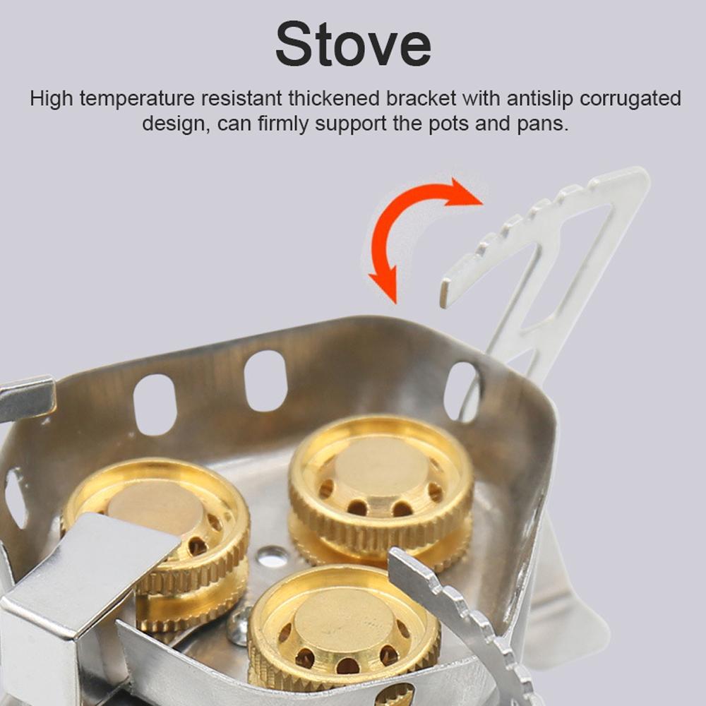 3-Cores Camping Stove 6800W High Power Gases Burner Windproof Backpacking Stove with Adjustable Valve for Outdoor Cooking Camping Picnic Hiking
