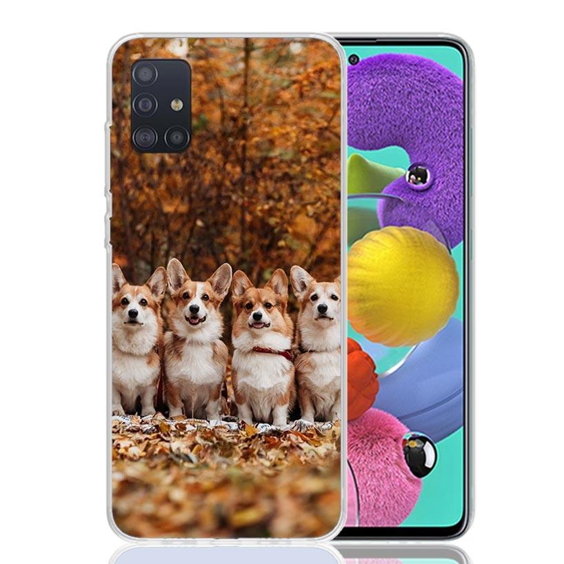 Cute Lovely Corgi Dogs Phone Case For Samsung Galaxy A52 A42 A32 A22 A12 A51 A50S A40 A30S A20E A10S A41 A31 A21S A11 A72 A71 A7