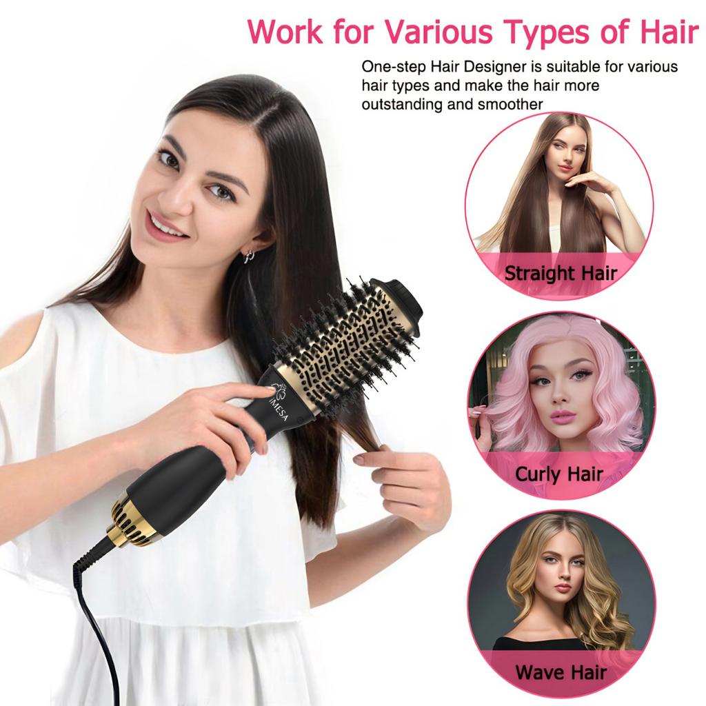 imesa 4 in 1 Hot Air Brush&Volumizer PLUS 2.0multifunctional styler professional home straight curling iron Free storage bag