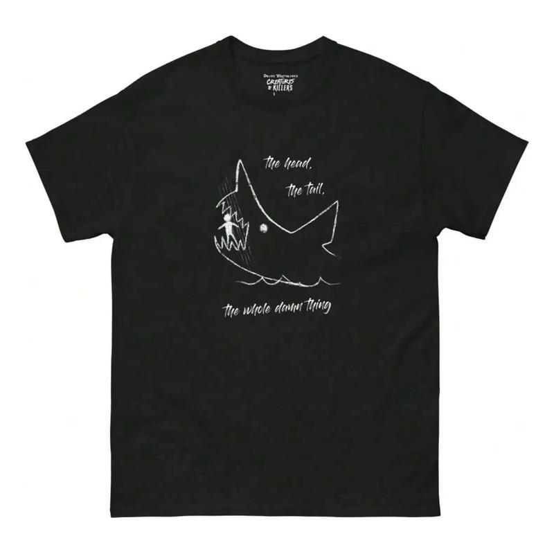 Camiseta Chalkboard Shark Jaws Quint Spielberg Movie 1975 Oc S