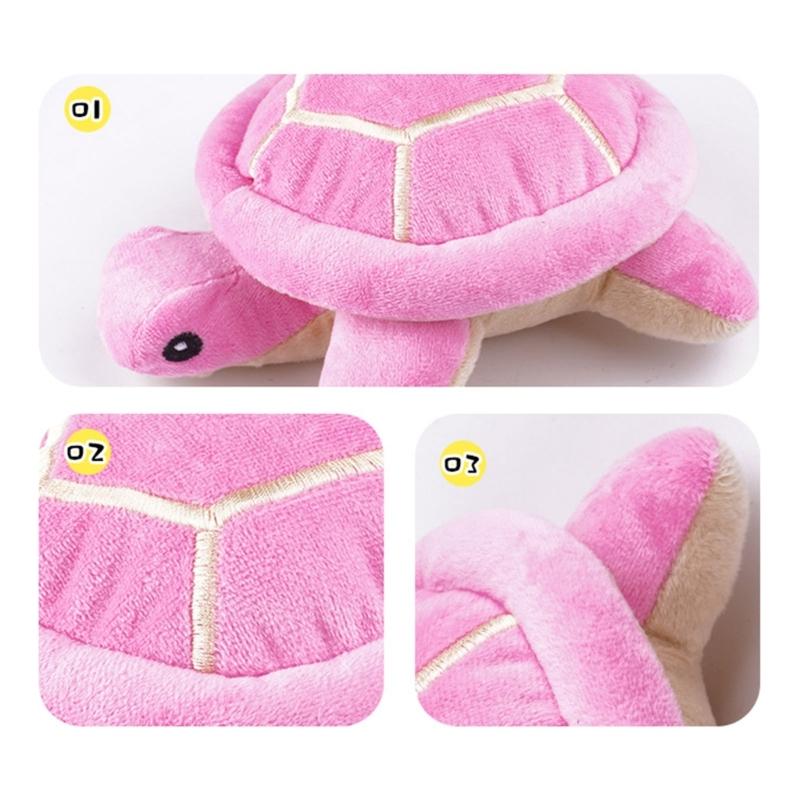 Squeaking Plush Turtles Toy for Dog Chew Stuffed Animal Engagement Teething Toy for Various Breeds Indoor Entertainment