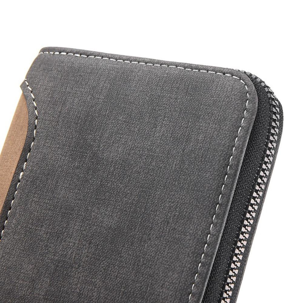 Zipper Business Clutch Bag Leather Men Card Holder Fashion Long PU Wallet  Unisex