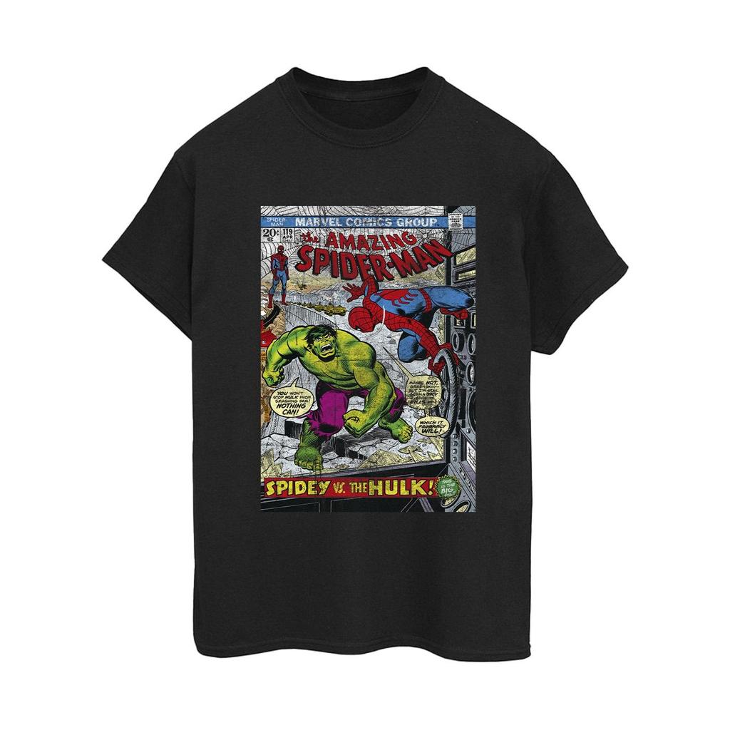 Marvel Womens/Ladies Spider-Man VS Hulk Cover Cotton Boyfriend T-Shirt