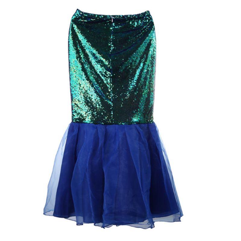 Party Sexy Halloween Mermaid Princess Costume Tail Cosplay Party Skirt Sequin