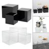 3 Pack Acrylic Cube Display Storage Boxes 4" 5" 6" Versatile Cupcake Stand for Cosmetic Perfume