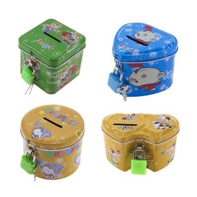 Cartoon Piggy Safe Money Box with Lock for Key for Creative Coin Boxes X3UC