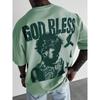 Summer New Men's T-shirt Summer Casual Overszied Fashion Comfortable Breathable Letter Pattern Printed Short Sleeve Tops