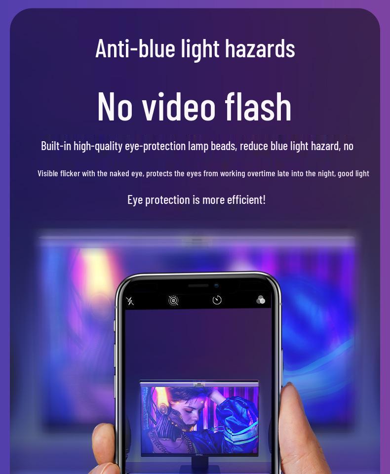 Clip-On Computer Light: Stepless Dimming, Low Blue Light, Eye Protection, Office Lamp
