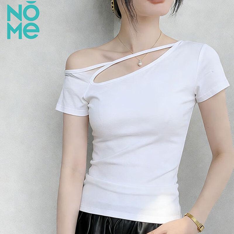 NOMe Ribbed Asymmetric Off-Shoulder T-shirt XL