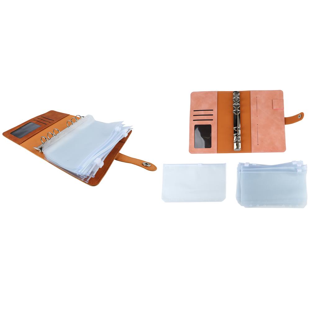 Cenově výhodné A6 s více kapsami Nerezové prsteny PU kožený kryt Portfolio pro kancelář