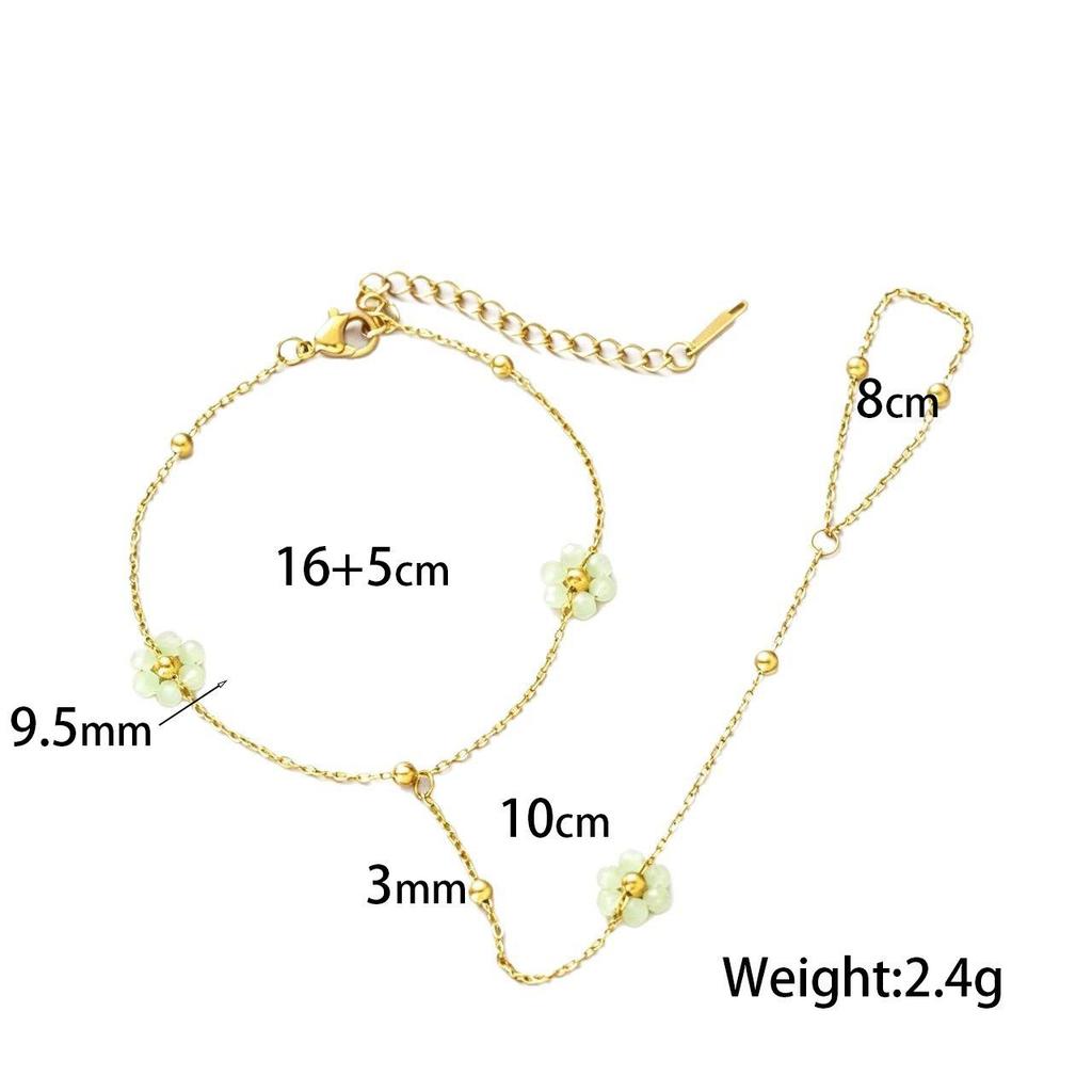 Gold-Plated Double Layer Thin Chain Stainless Steel Hand Chain Jewelry