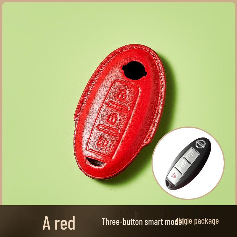 Skórzany Etui na Klucze ze Skóry Wyprawianej Roślinnie dla Nowego Kluczyka Samochodowego Sylphy Murano, Ręcznie Robiony Wzór Klamry dla Mężczyzn