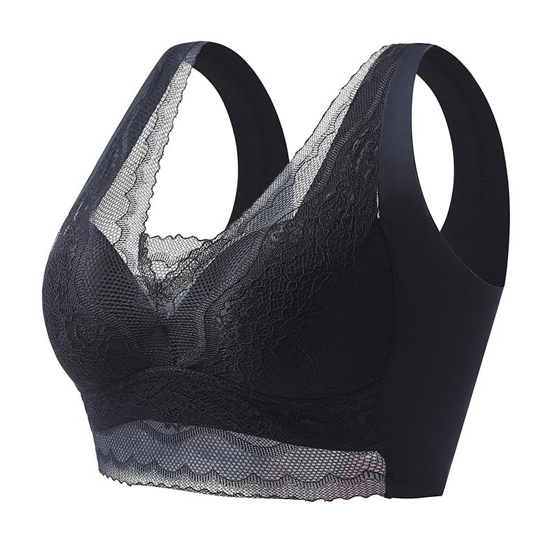 Summer V-neck Lace Wire-free Women's Bra - Beautiful Back Design, Bust Minimizer