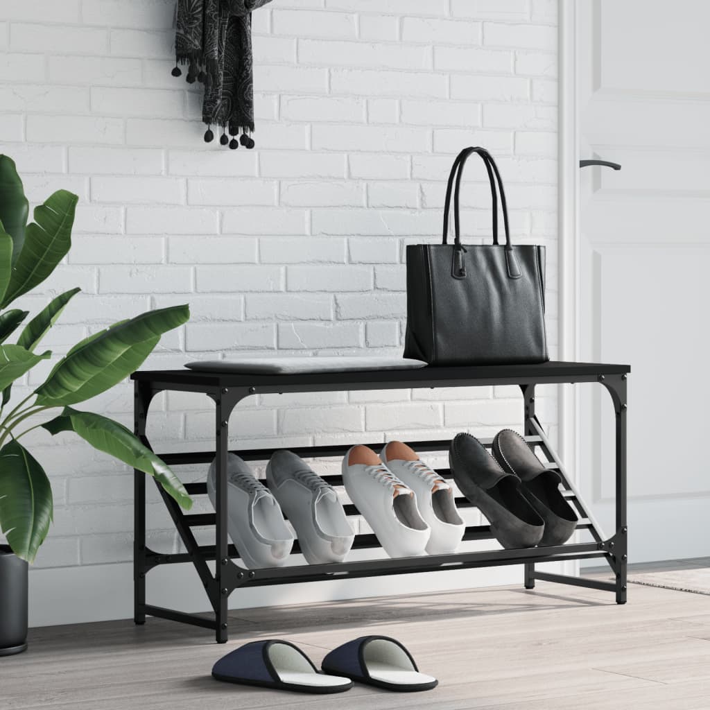 Vidaxl Stojak Na Buty, Czarny, 90X30X45 Cm, Materiał Drewnopochodny