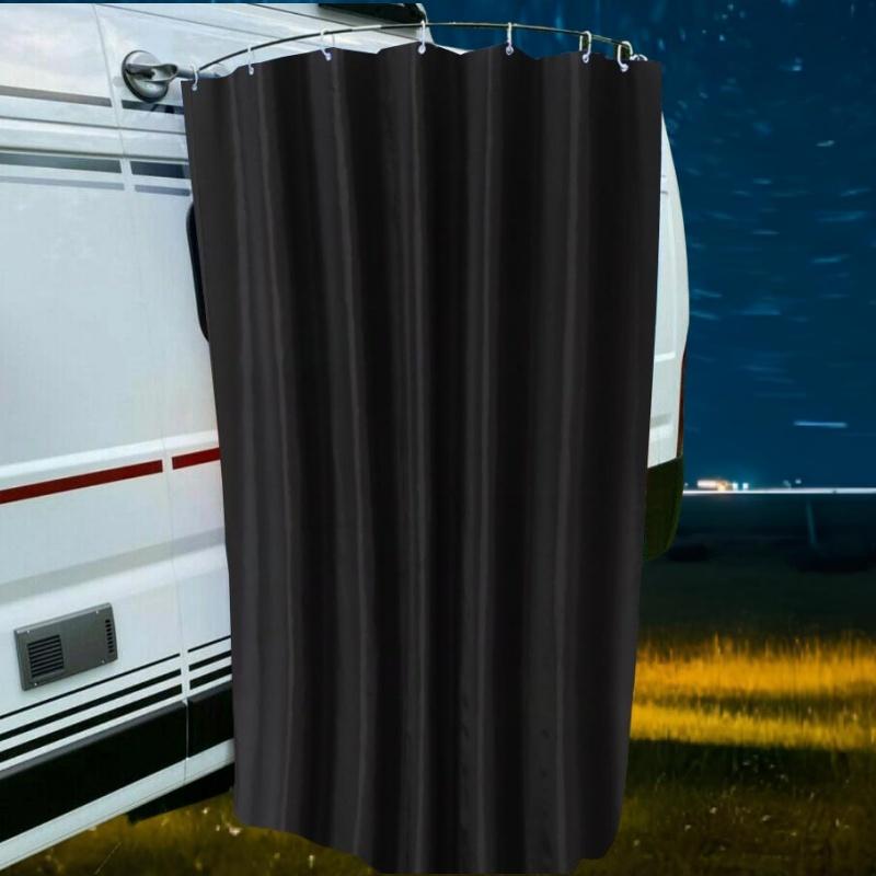 Caravan Camping Shower Cabin Cubicle Kits With Suction Cups Rod Shower Curtain For Motorhomes Travel Outdoor Bathrooms