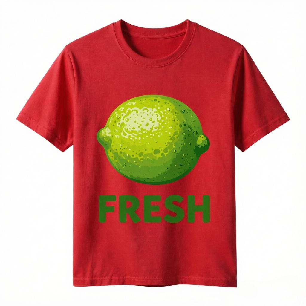 Unisex 100 Cotton Oversize T Shirt Fresh Lime Print Casual Summer Beach Short Sleeve Tee