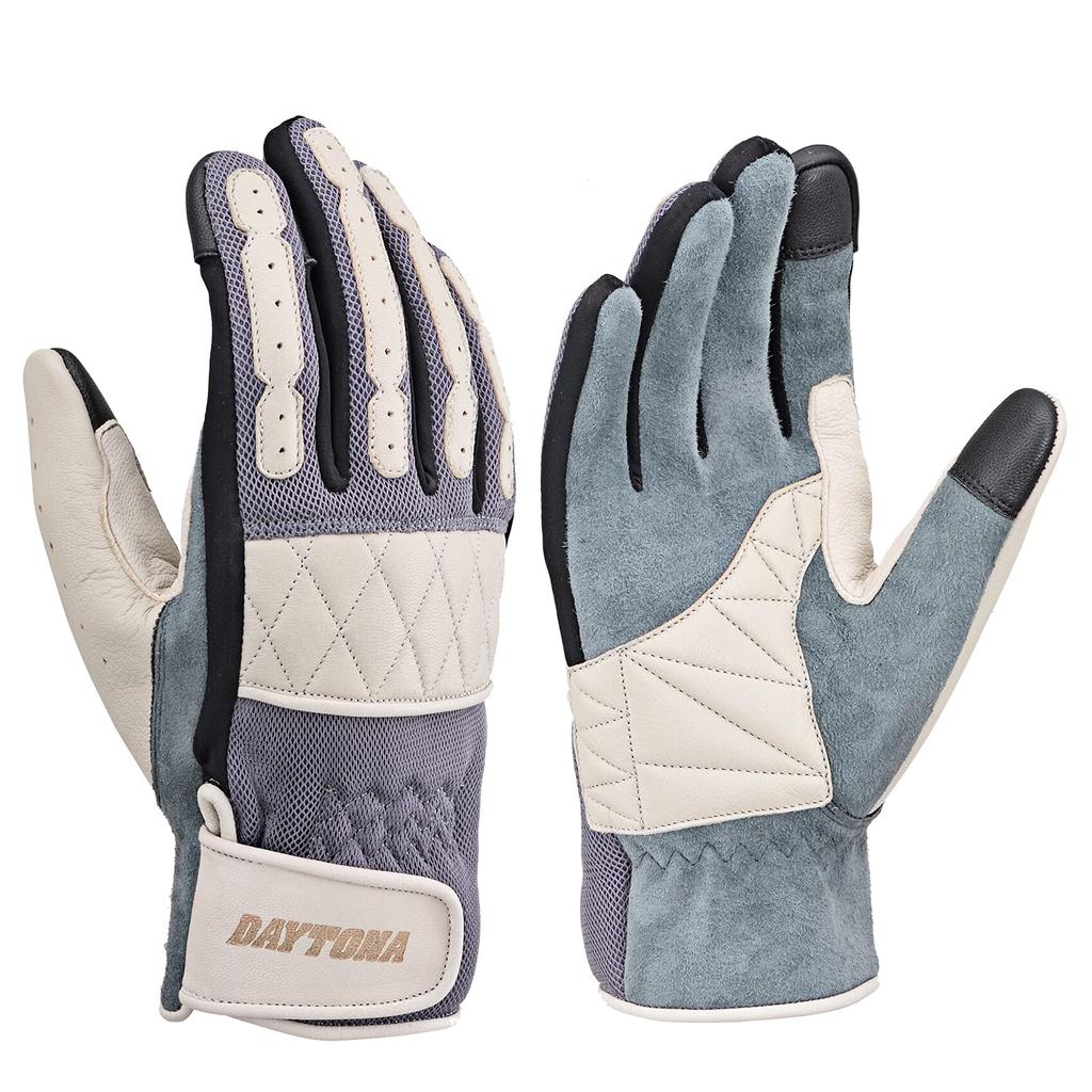 Daytona Motorcycle Gloves Genuine Leather Smartphone Compatible Cafe Mesh Gloves Ivory XL Size 19964 Spring/Summer (Goat Leather) HBG-065