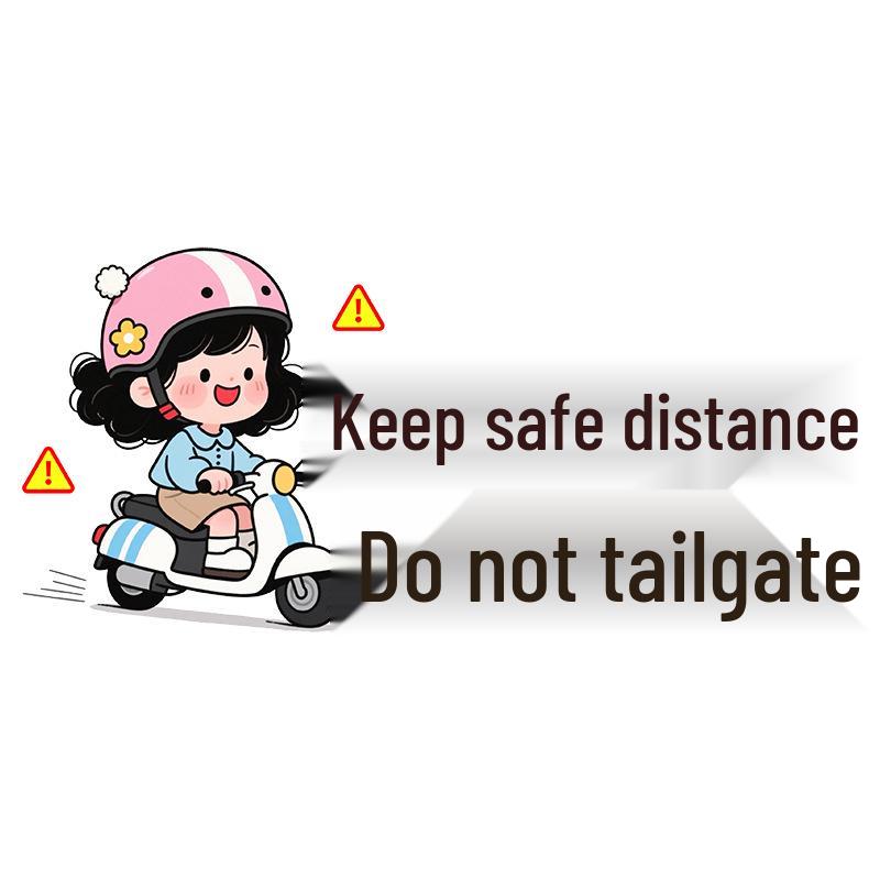 Funny Female Driver: Keep Distance Rear Windshield Sticker