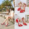 Pointed Toe Gothic Style Pu Leather Thin High Heel Boot Metal Buckle Stilettos 2024 Summer Fashion Women Ladies Pumps Sandals
