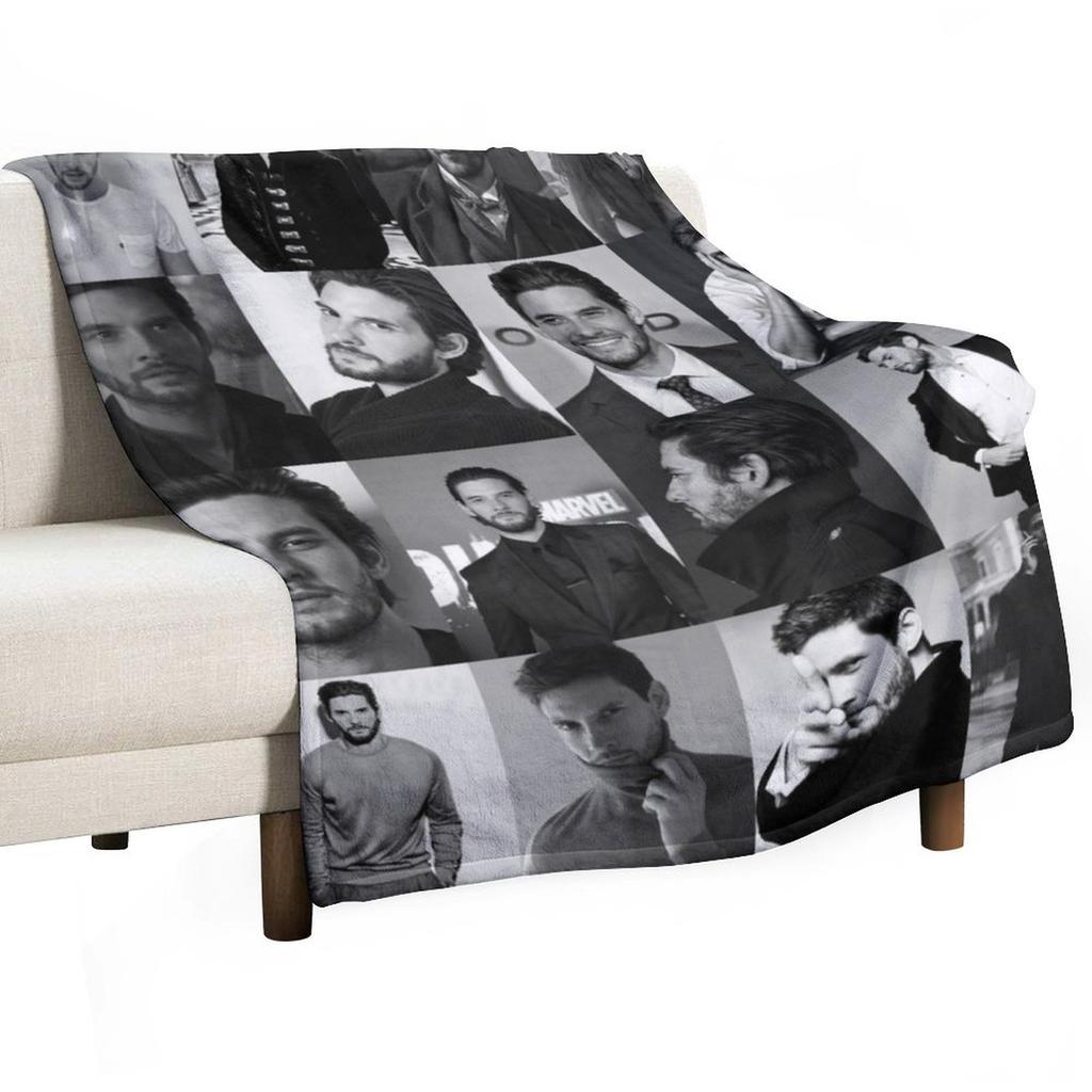 Ben Barnes Collage Throw Blanket Flannel Fabric Luxury Throw Custom Summer Blankets