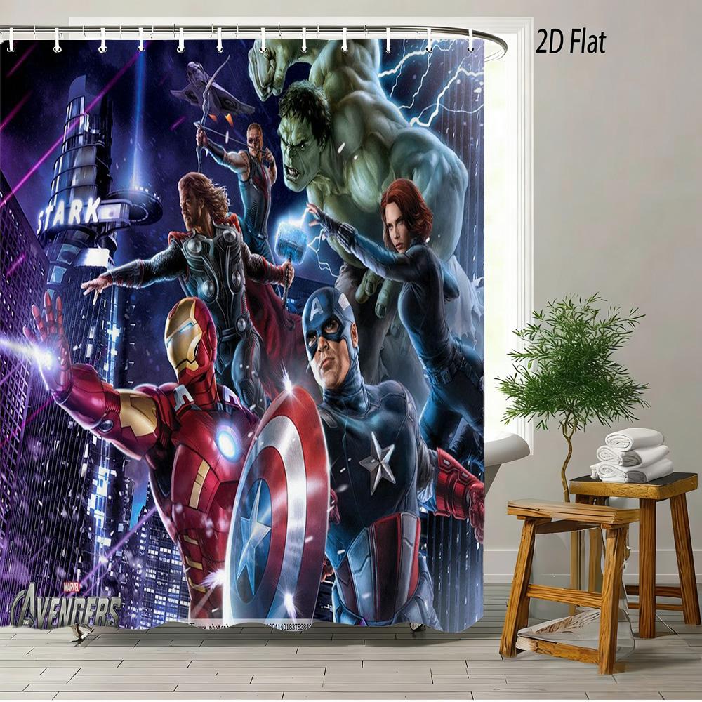 Spider-Man On London Landmark Waterproof Shower Curtain For Superhero Bathroom Decor