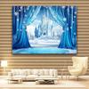 1pc Charming Princess Ice Castle Photography Background - Durable polyester, perfect birthday party decoration and photo booth