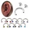 Titanium Hinged Segment Double Diamond U Shape Nose Ring Clicker Ear Cartilage Tragus Helix Lip Body Piercing Fashion Jewelry