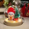 One Two Bubu Cute Luminous Glass Christmas Crystal Ball Night Light Gift for Girls & Best Friends